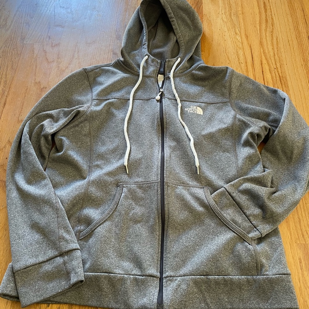 EUC The North Face Full Zip Grey Hoodie sz L